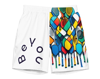 The Painted Rackets Men's Swim Trunks.