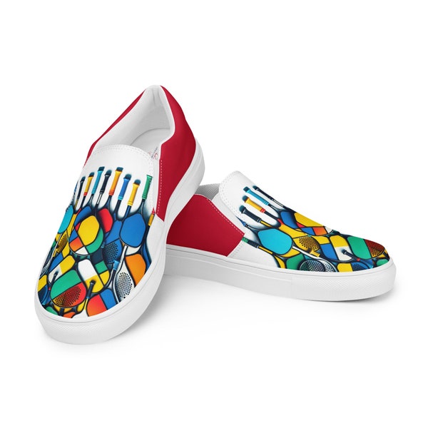 The Painted Rackets Women’s Red Slip-on Canvas Deck Shoes.