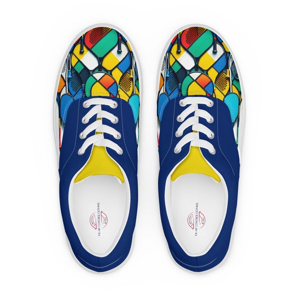 The Painted Rackets Women’s Blue Lace-up Canvas Deck Shoes.