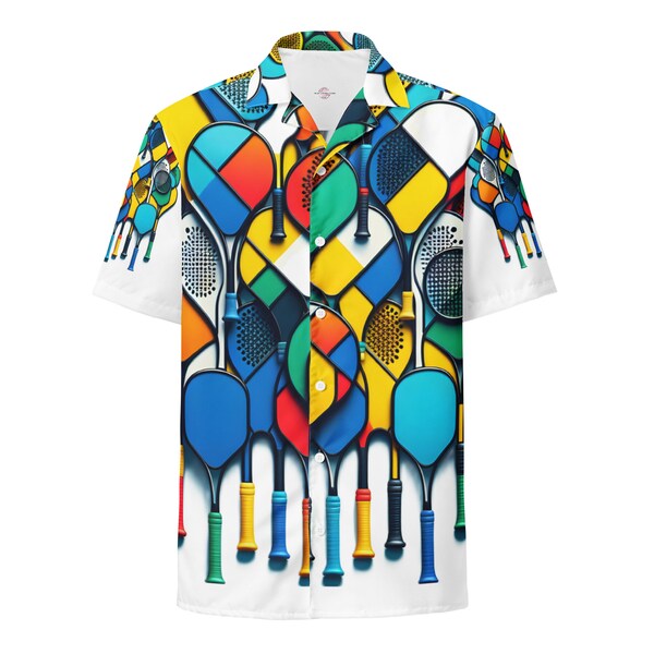 The Painted Rackets Large Unisex Button Shirt.