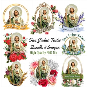 San Judas Tadeo PNG Bundle Design Digital Download 8 images PNG Printable Sublimation T-shirt , mug , tumbler , canvass bag etc Ready Design