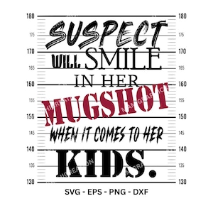 Camiseta infantil con foto policial de sospechoso SVG PNG EPS: Diseño de tendencia de TikTok
