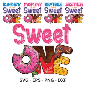 Sweet One Birthday Girl SVG Bundle (Digital Download)