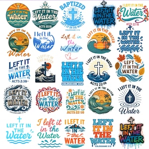 Christian Baptism PNG Bundle: Bible Verse Designs (Digital Download)