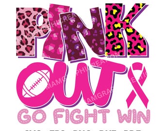 Pink Out luipaardprint: Breast Cancer Awareness Football-ontwerp (digitaal)