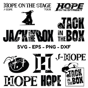 Hoffnung auf der Bühne Konzert Bundle 2 Version von Design, Hoffnung auf der Bühne PNG SVG Eps Dxf, Jack in der Box Hoffnung Version, BTS Hoffnung Vektor