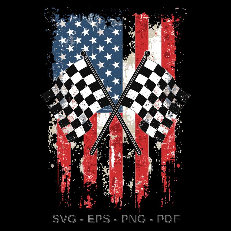 Distressed Racing Flag Background Racing Flag USA American Flag SVG PNG Pdf Eps Digital Download - Etsy