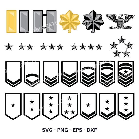 米国軍階級シンボルベクターグラフィック（デジタルダウンロード