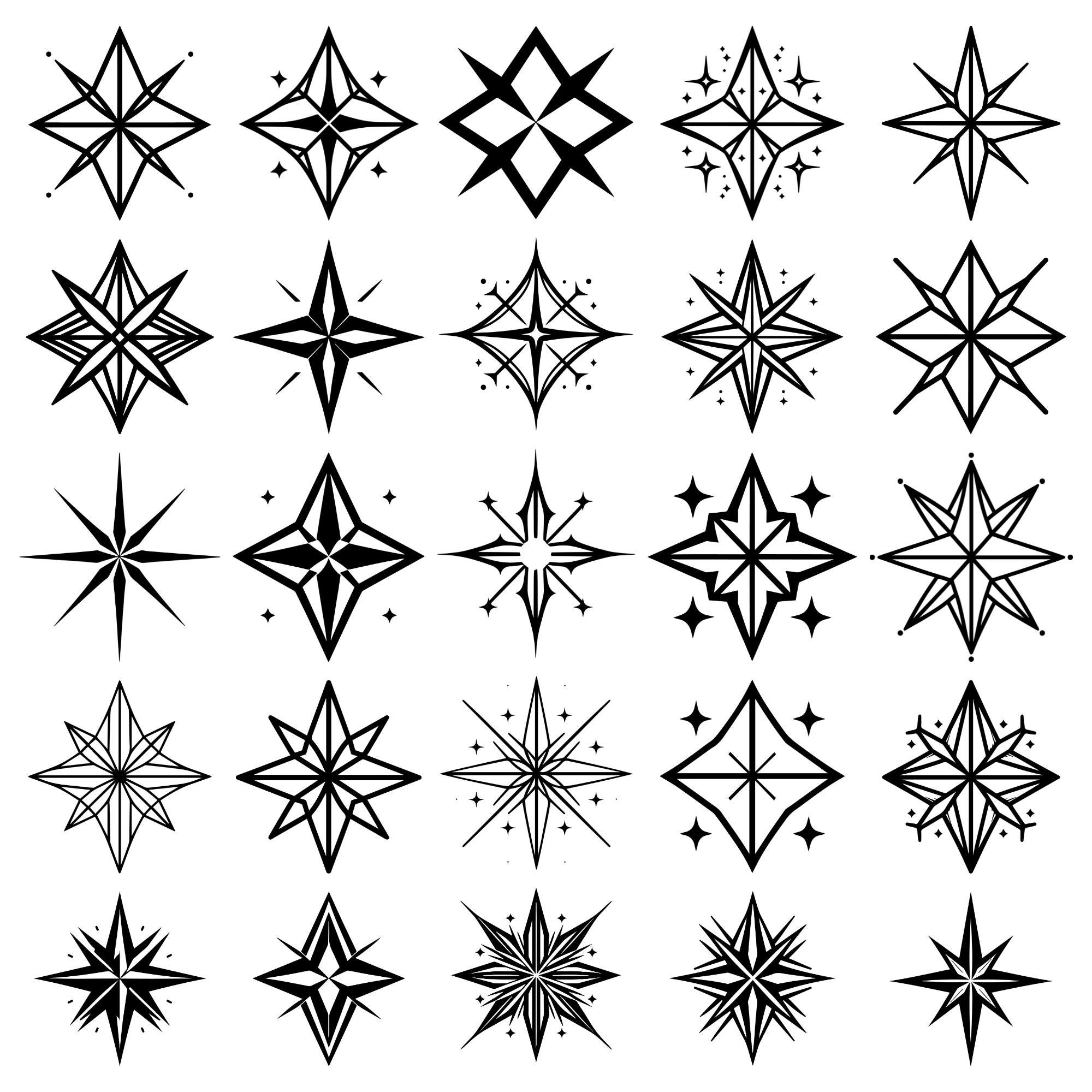 Geometric Star SVG Bundle, Celestial Cut Files (digital Download) - Etsy