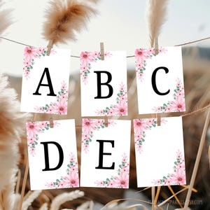 Floral Bunting Flag Banner, Botanical Decor, Floral Printable Templates, Sweet Floral Birthday 024