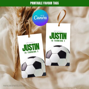 Soccer Favour Tag Template, Modern Soccer Thank You Tag, Editable Canva Template, Instant Download 004