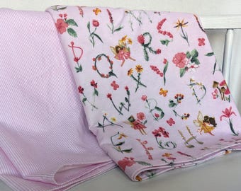 Flowery Fairy Alphabet Flannel Receiving Blankets Set of 2
