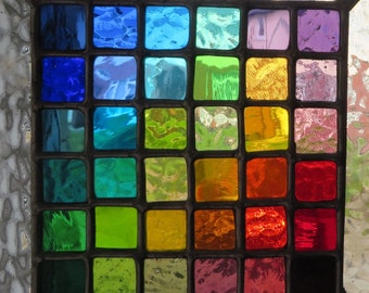 Pixel Panel! The Original Stained Glass Jewel Multicolour Suncatcher © pewtermoonsilver