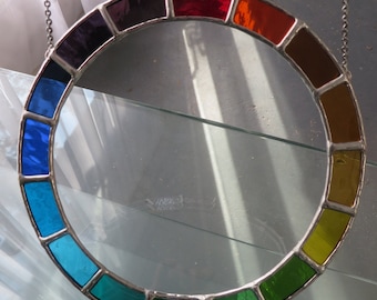 Circle of Light! Rainbow Stained Glass Ring of Life Suncatcher © pewtermoonsilver