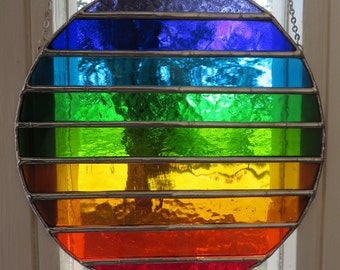 The Earth Is A Rainbow! by pewtermoonsilver Dazzling Bright Round Stained Glass For Window Decor