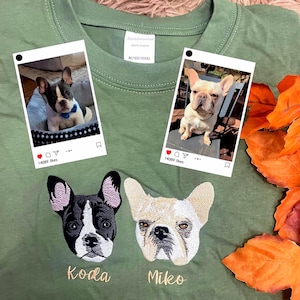 Custom Cat Embroidered Sweatshirt, Custom Pet Portrait Shirt, Custom Embroidered Pet Hoodie, Personalized Pet Face and Name Sweatshirt