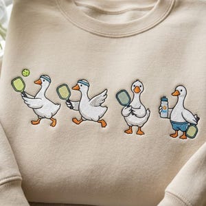 Geborduurd shirt grappige gans Pickleball, schattig gansshirt, shirt Pickleball minnaar, cadeau Pickleball minnaar
