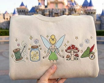 Embroidered Neverland Fairy Sweatshirt, Princess Family Crewneck, Fairies Castle Shirt, Holiday Vacation tee, Girl Trip Gift