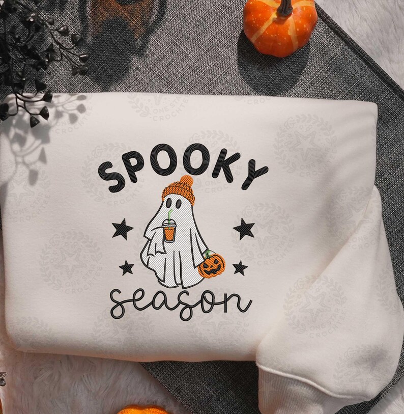 Halloween Embroidery Design, Halloween Spooky Season Embroidery Design
