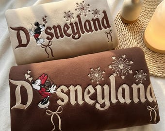 Embroidered Magical Land Couple Sweatshirt, Valentines Couple Mouse Sweatshirt, Matching Sweethearts Nite Sweater, Honeymoon Gift