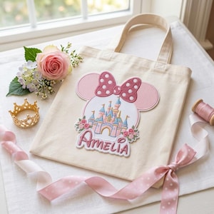 Embroidered Custom Princess Castle Patch, DIY Girls Denim Jacket Applique, Personalized Magical Land Coquette Iron On Patch, Theme Park Gift