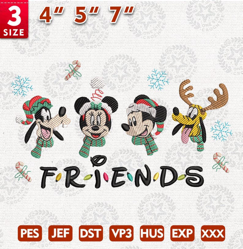 Buy Mouse Friends Embroidery Design, Christmas Embroidery Design