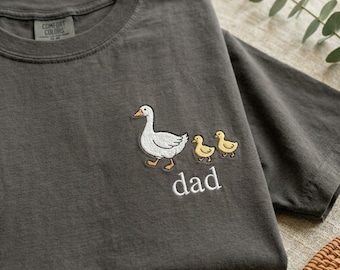 Embroidered Custom Dad Goose Shirt, Cute Dad Duck Crewneck, Personalized Dad Est 2026 Tee, New Dad Shirt, Fathers Day Gift