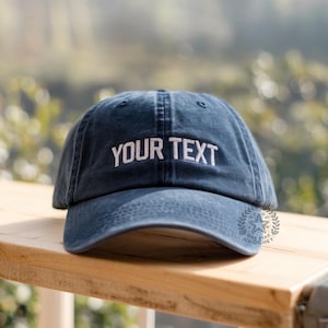Benutzerdefinierter Text gestickter Hut, personalisierter Texthut, Baseballhut im Vintage-Stil, Geschenk für Vater, Unisex-Baseballhut, Geschenk für ihn