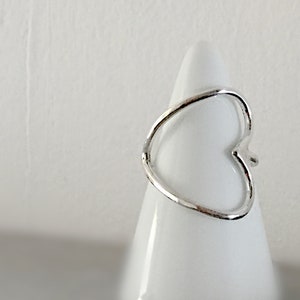 Handcrafted Sterling Silver Heart Ring: Open Wrap Design