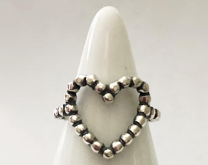 Silver Heart Ring, Boho Rings, Open Heart Ring in Sterling , Jewelry Gift for Women, Ring in All Sizes, MOMandPOM, Christmas Gift for Girls