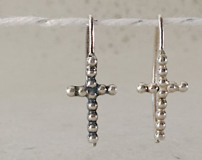 Handcrafted Minimal Sterling Silver Cross Earrings