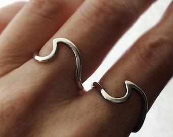 【VINTAGE HOLLYWOOD】Wave Ring★送料・関税込 Custom Made Handcrafted Thick 12 Gauge Sterling Silver Wave