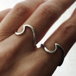 Custom Made Handcrafted Thick 12 Gauge Sterling Silver Wave Ring, All Sizes