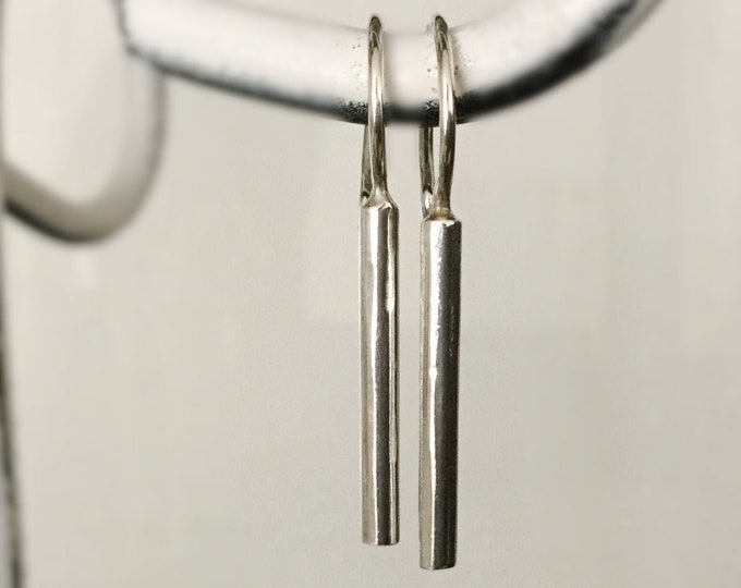 Handcrafted Sterling Silver Bar Earrings