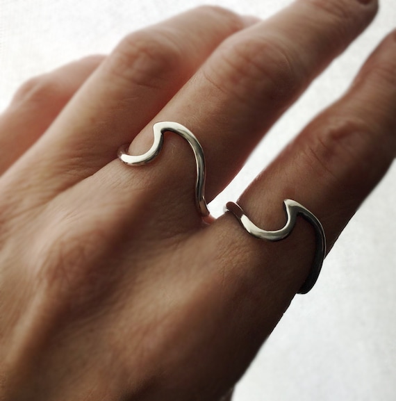 Twisted Wave Wide 925 Silver Ring(サイズ調節リング) Custom Made Handcrafted Thick 12 Gauge Sterling Silver Wave