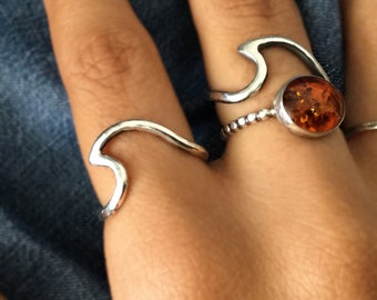 Custom Made Handcrafted Thick 12 Gauge Sterling Silver Wave