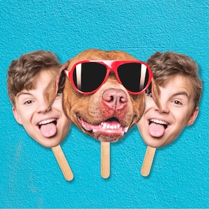 Cara personalizada en un palito - Recortes de cabezas de mascotas personalizados - 10 piezas de decoración para fiestas de despedida de soltera