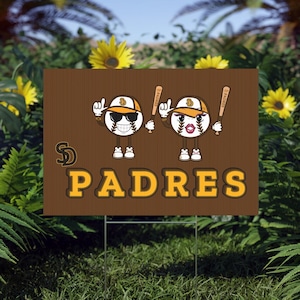 San Diego Padres Lawn Sign, SD Padres Baseball Mascot Banner, San Diego Game Day Gift, Yard Sign San Diego Padres Party Sign Custom Mascots