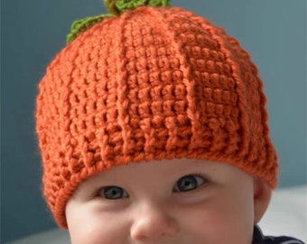 Bonnet d'enfant en laine fait main au crochet pour citrouille