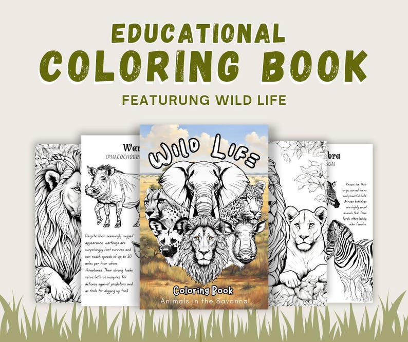 Printable Educational Coloring Book for Kids Animals Educational Book ...