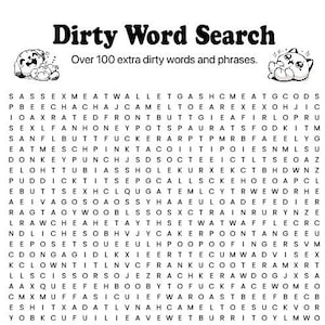 Adult Word Search Puzzle - Over 100 Naughty Words - Instant PDF/JPG Download - Fun and Hilarious Party Game