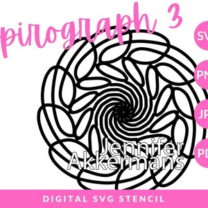 Spirograph Maske Spirograph Schablone 3 - Digitale Schablone, SVG-Datei für Cricut, Silhouette, png, jpg, pdf, Geldruck Schablone