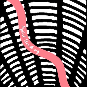 Round Roof Stencil Bold Full-Page Pattern Stencil Download – SVG Stencil Mask for Mixed Media, Crafting & Gelli Art, gel printing stencil