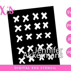 Stencil di X - Stencil digitale, file di taglio SVG per cricut, silhouette, png, jpg, pdf, download istantaneo, stencil stampa gel