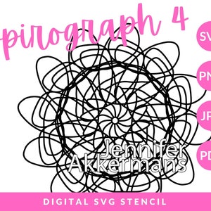Spirograph Maske Spirograph Stencil 4 - Digitale Schablone, SVG-Schnittdatei für Cricut, Silhouette, PNG, JPG, Pdf, Gel-Druckschablone