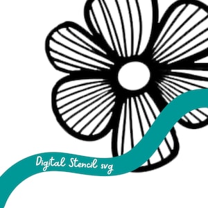Funky Flower Stencil SVG: Digital Cut File for Cricut, Gelli Printing (Digital Download)