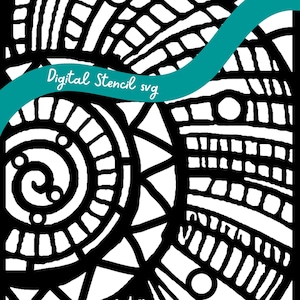 Fiesta Pattern Stencil Full-Page Pattern Digital Stencil SVG – Abstract Pattern Mask for Gel Printing & Mixed Media