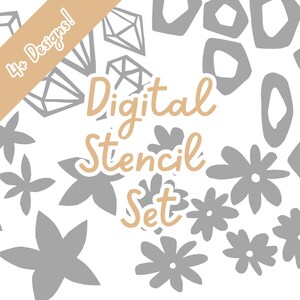 Shape Masks Bundle for gel printing - set of 4 Digital Stencils, SVG cut file for cricut, silhouette, Instant download, gel printing stencil