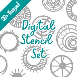 Wheels and Spheres Digital Masks Set 2, SVG cut file for cricut, silhouette, gel printing stencil, mixed media mask