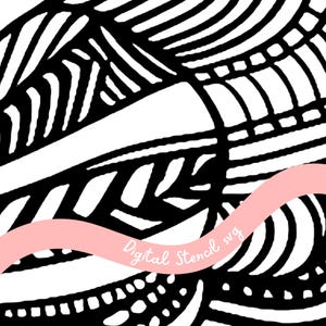 Braids Stencil Full-Page Pattern Digital Stencil SVG – Abstract Pattern Mask for Gel Printing & Mixed Media